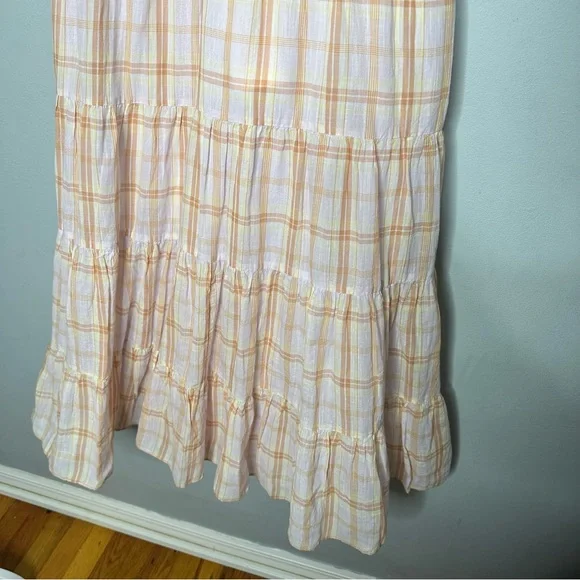 ULLA JOHNSON Noelle Crossover Halter Back-Tie Midi Plaid Dress NEW - Picture 10 of 14